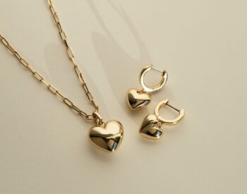 Puffed Heart Hoops - Jessica