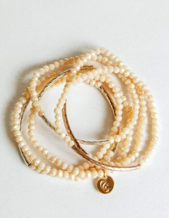 Raising The Bar Bracelet Stack, Peach