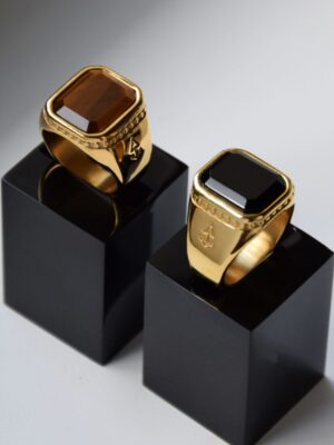 Signet Ring -ONYX RING , Stone RING, TIGER EYE RING.jpeg