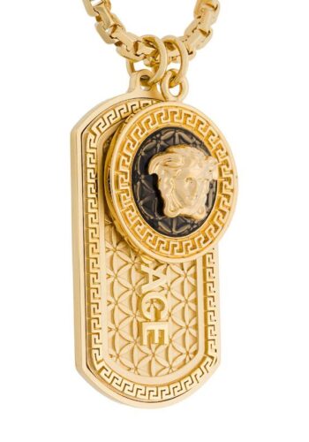 Versace Logo dog-tag Necklace - Farfetch