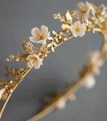 Wild Flowers _ A lush gold and blush floral wedding crown - TANIA MARAS _ bridal headpieces + wedding veils
