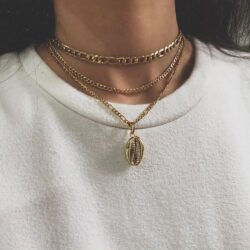 bohemian crystal element pendant multilayer chain necklace - NE-0002-18 _ null