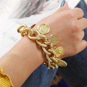 vintage-coin-heart-lock-charm-bracelet-punk